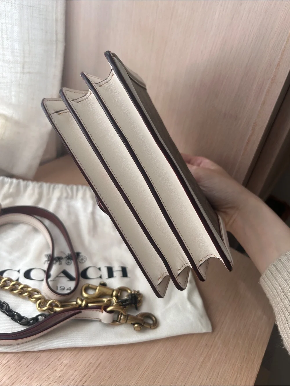 Coach👜Riley Top Handle 18 In Signature Canvas 73934 Tan Chalk Vintage y2k
